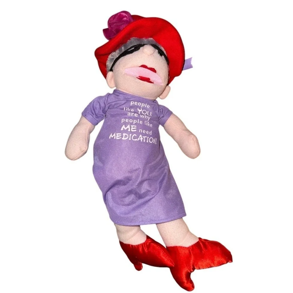 Red Hat society PBC International Sassy Grandma musical‎ Plush Doll Purple funny